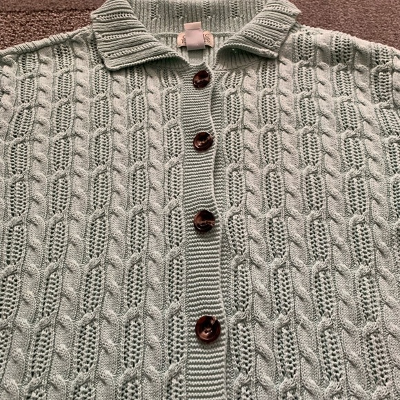 Classic Elements Mint Colored Button Front Sweater - Picture 8 of 11